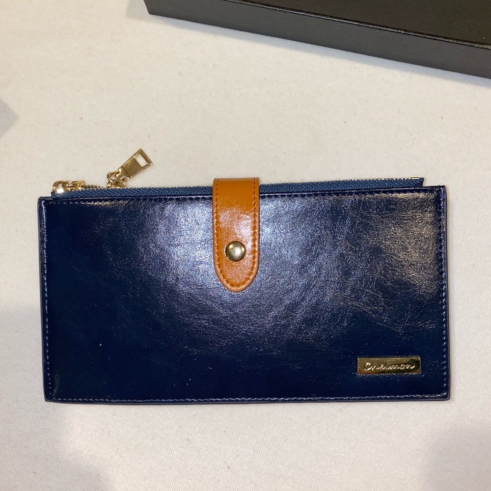 Chelmon leather wallet (navy)